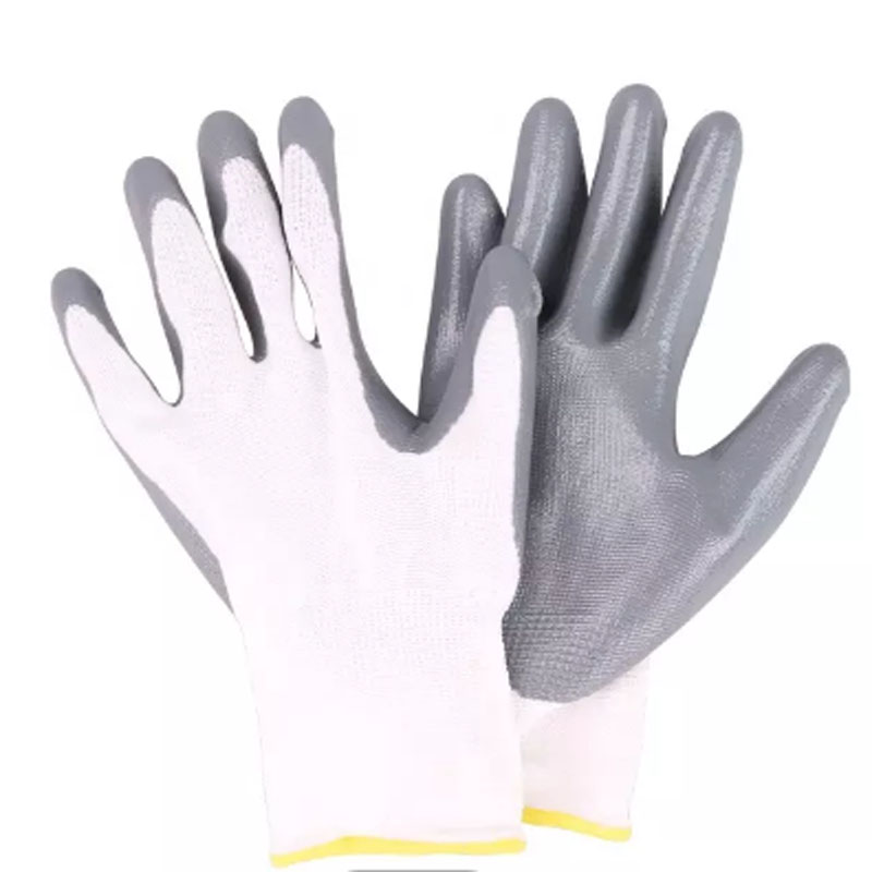 13G Polyester Shell Smooth Nitrile Coated Work Gloves 